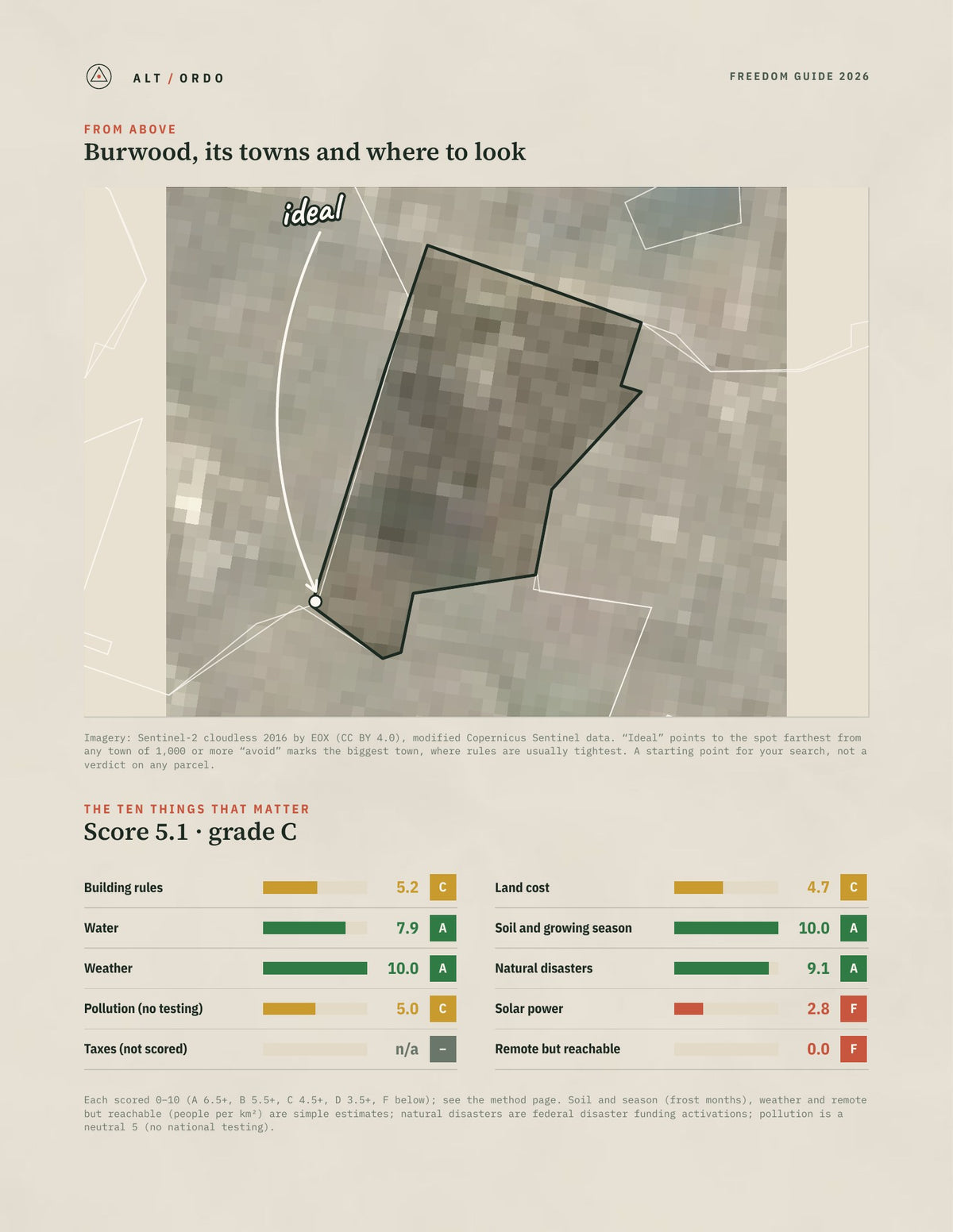 Burwood, New South Wales Off-Grid Guide 2026 from above