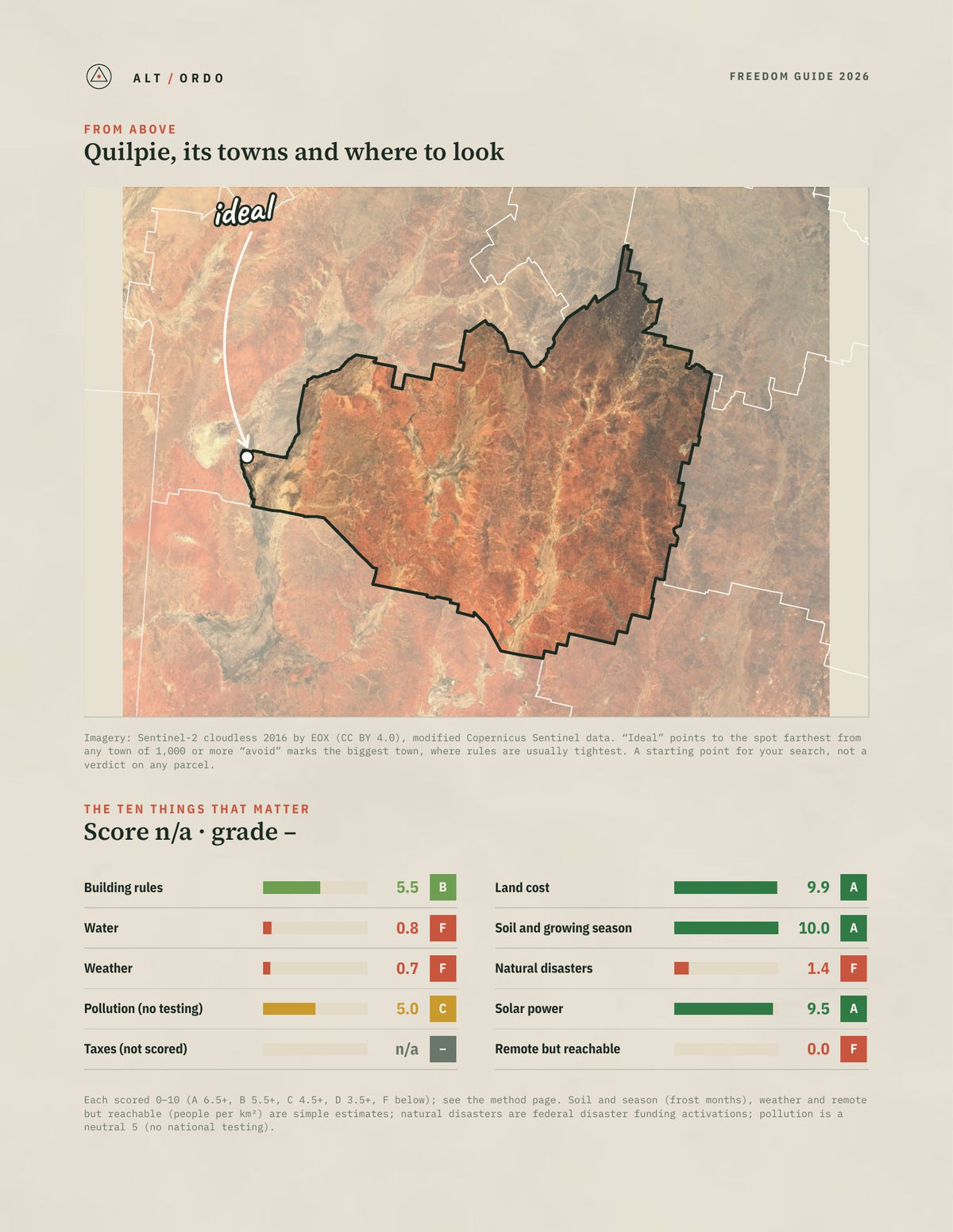 Quilpie, Queensland Off-Grid Guide 2026 from above