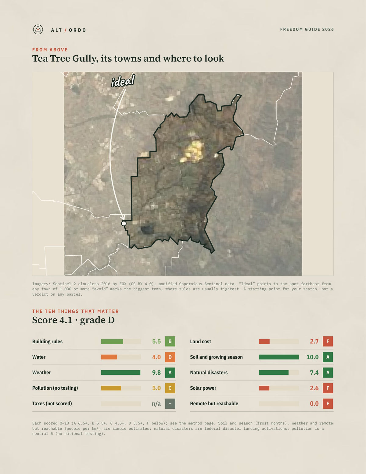 Tea Tree Gully, South Australia Off-Grid Guide 2026 from above