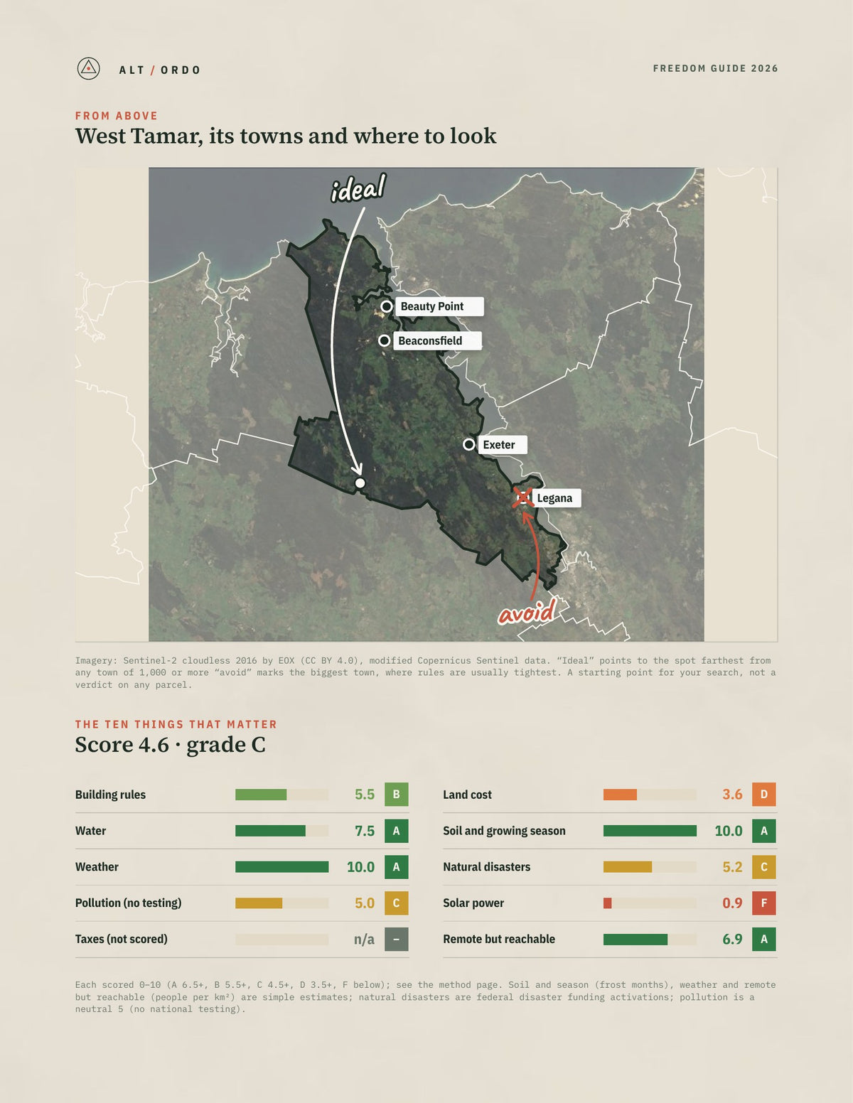 West Tamar, Tasmania Off-Grid Guide 2026 from above