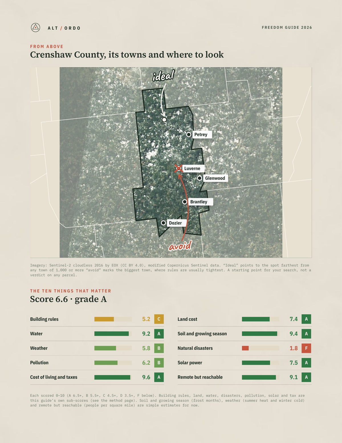 Crenshaw County, Alabama Off-Grid Guide 2026 from above