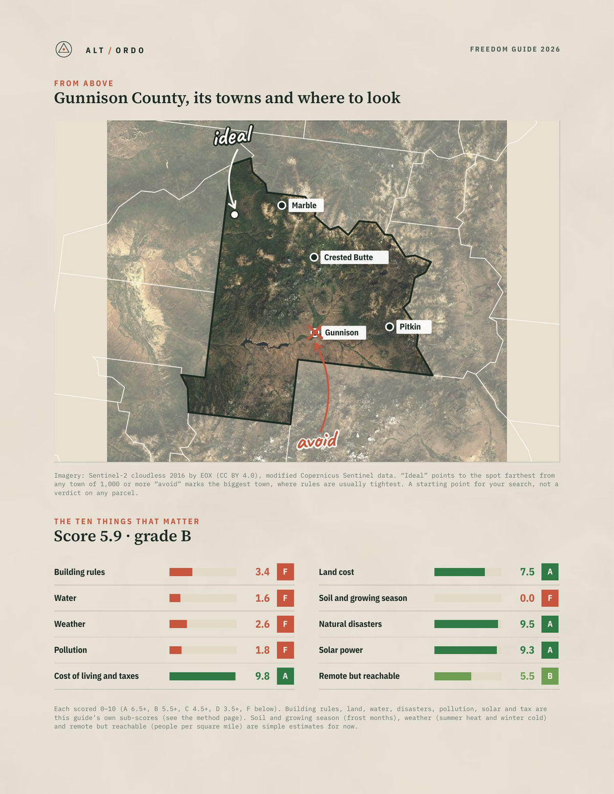 Gunnison County, Colorado Off-Grid Guide 2026 from above