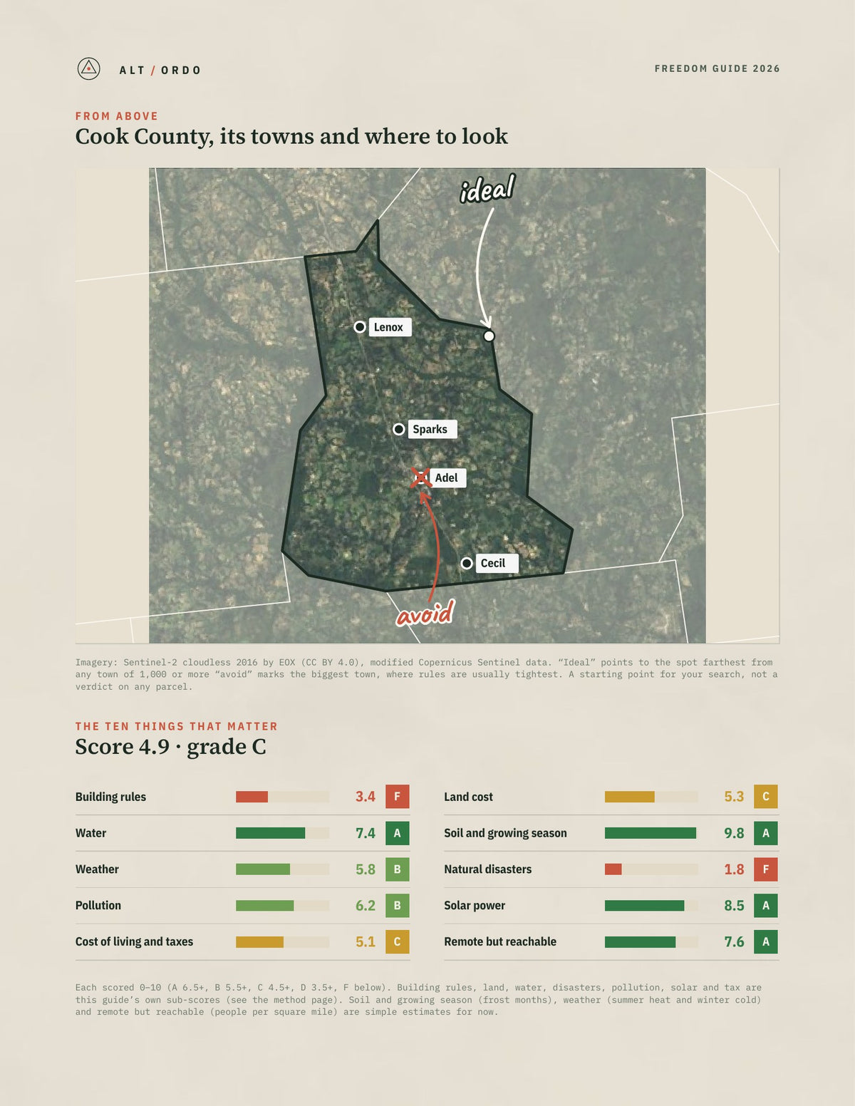 Cook County, Georgia Off-Grid Guide 2026 from above