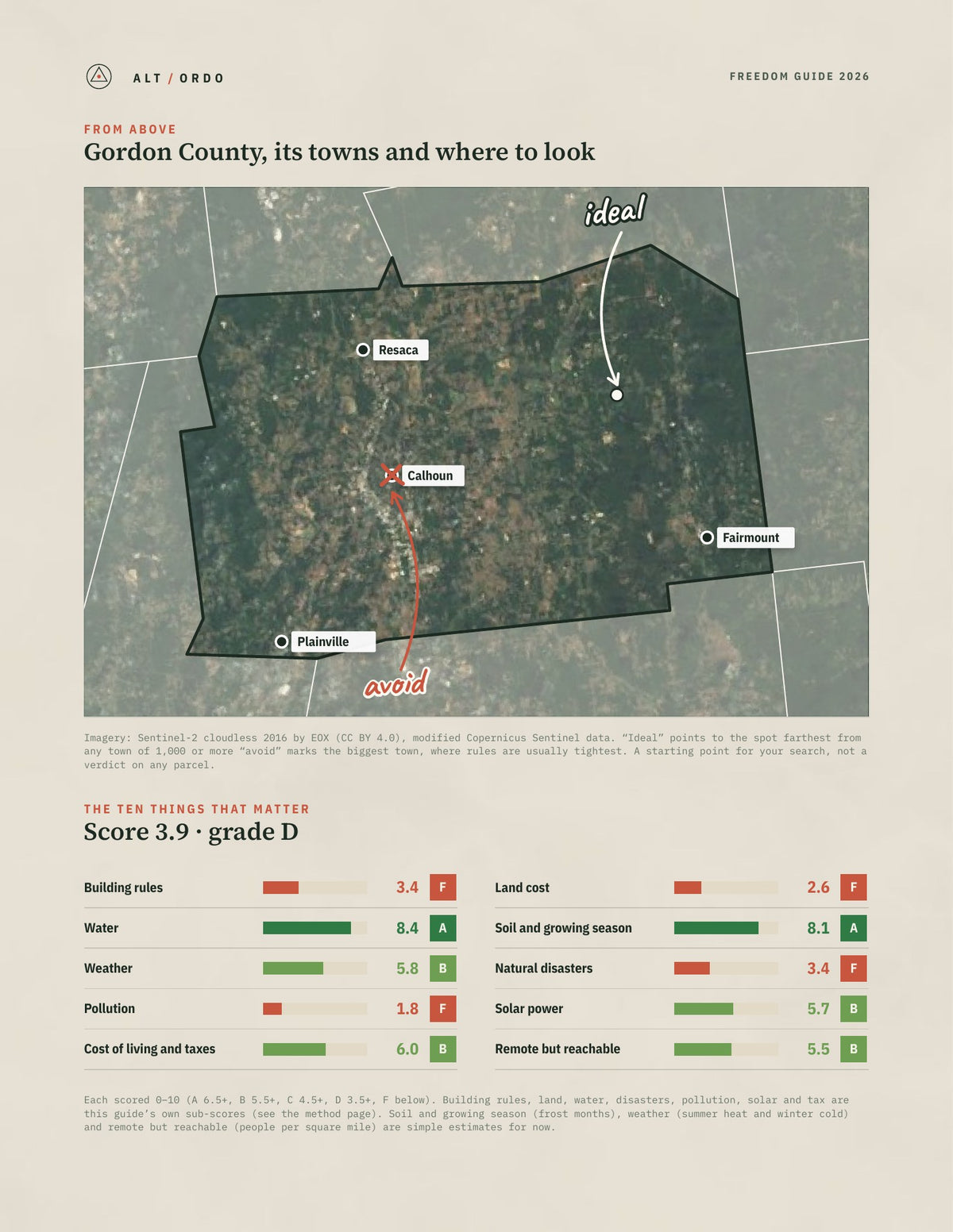 Gordon County, Georgia Off-Grid Guide 2026 from above