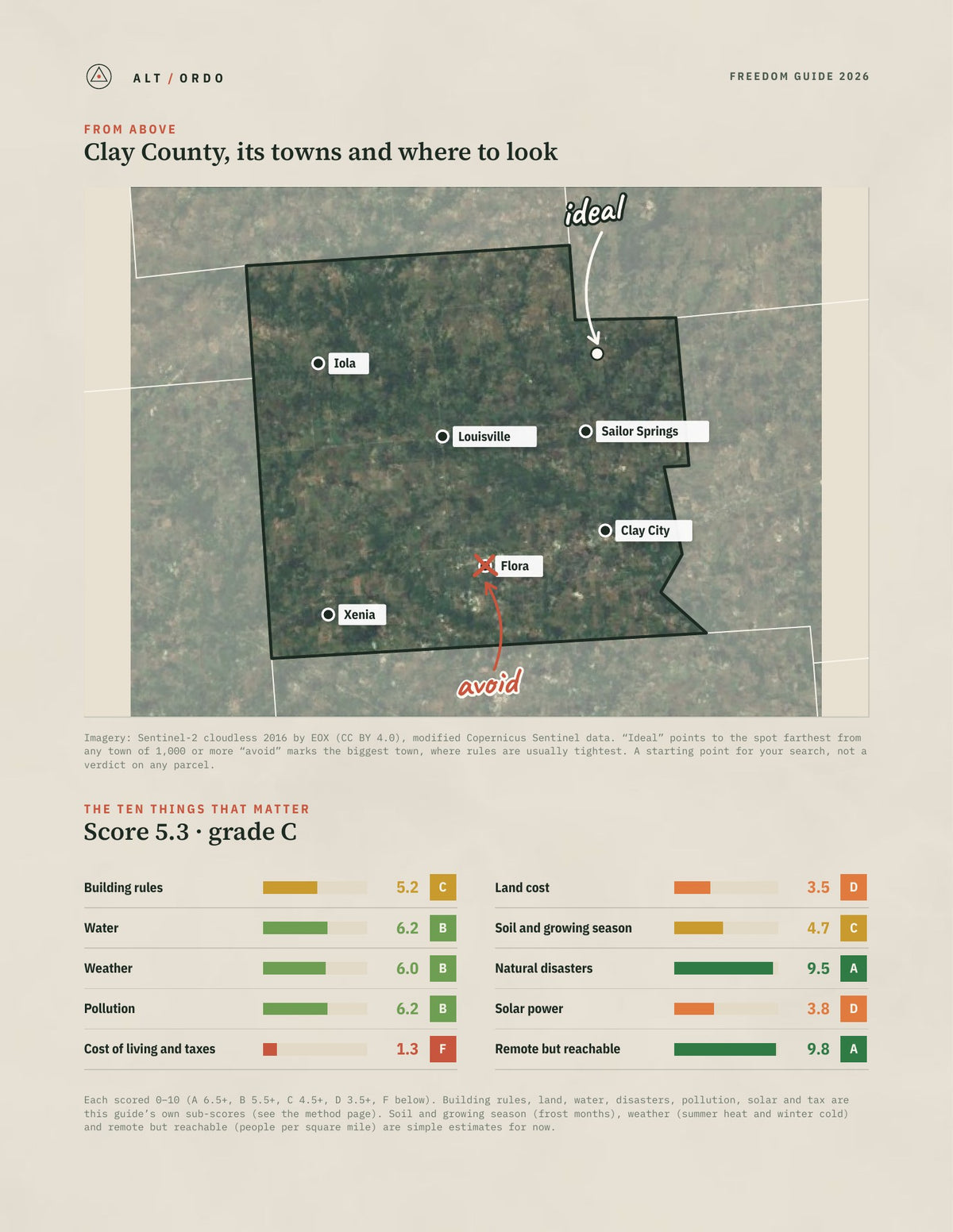 Clay County, Illinois Off-Grid Guide 2026 from above