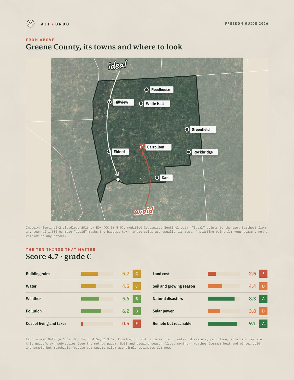 Greene County, Illinois Off-Grid Guide 2026 from above