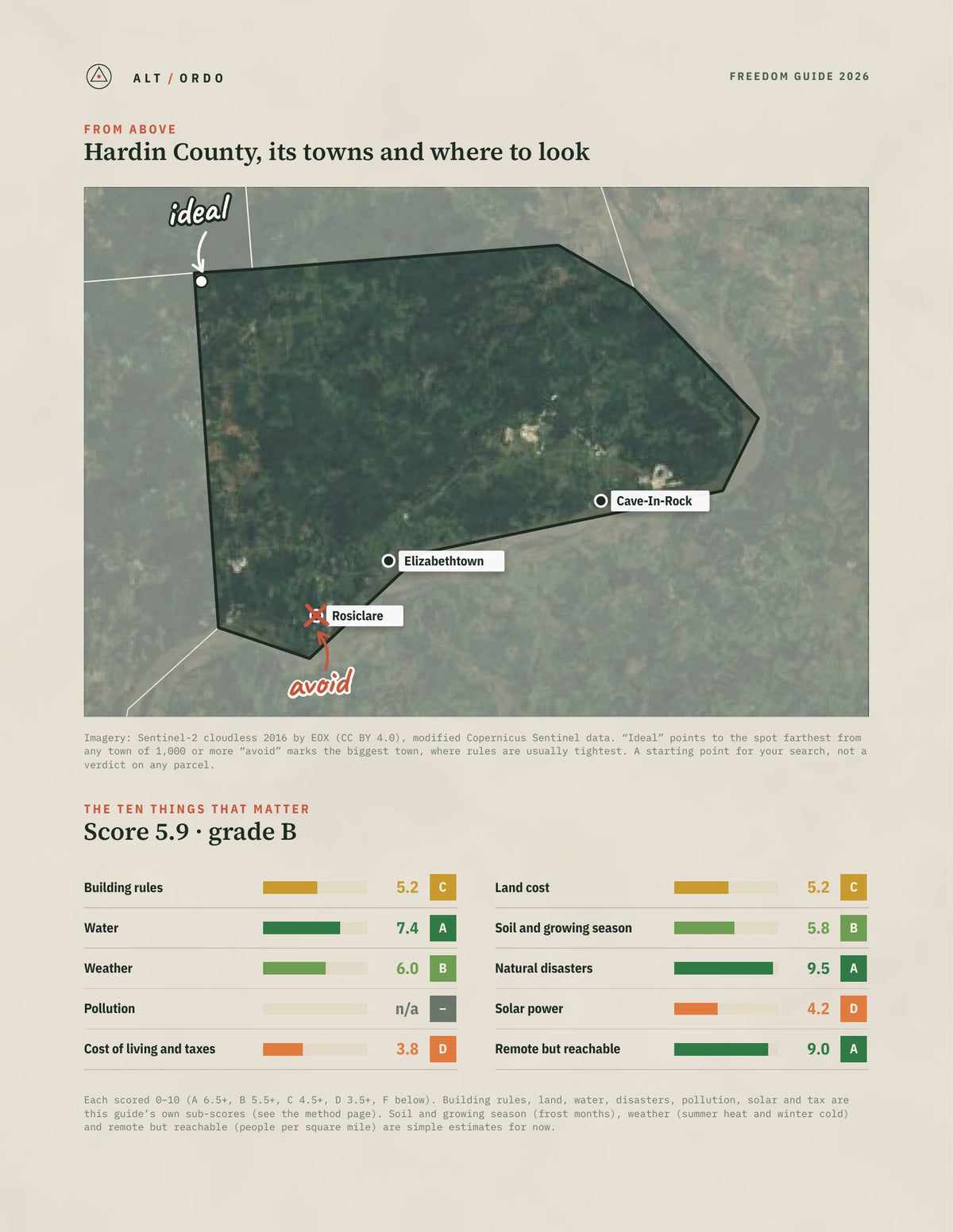 Hardin County, Illinois Off-Grid Guide 2026 from above