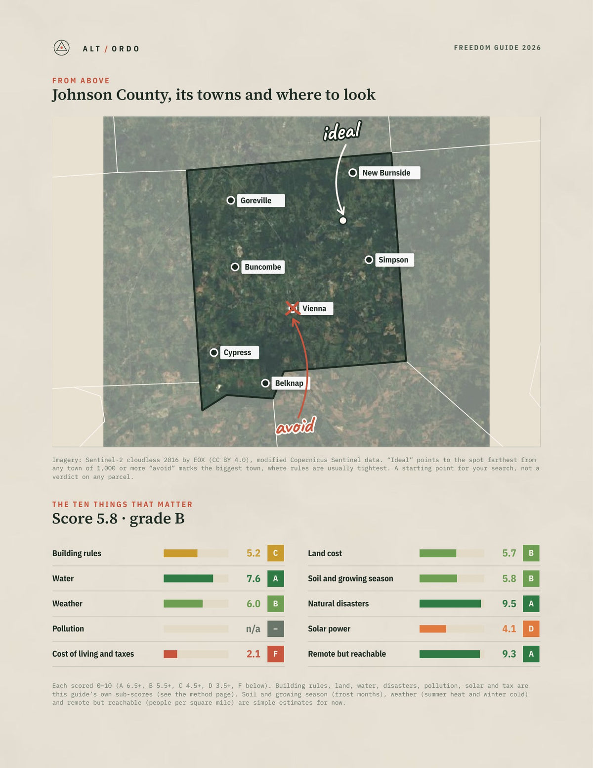 Johnson County, Illinois Off-Grid Guide 2026 from above