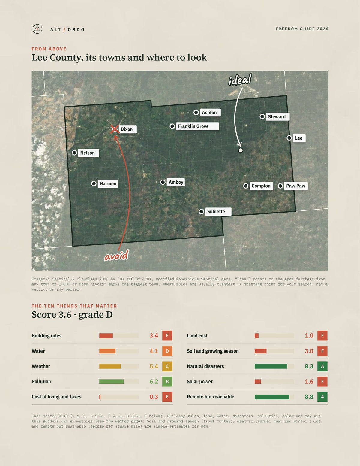Lee County, Illinois Off-Grid Guide 2026 from above