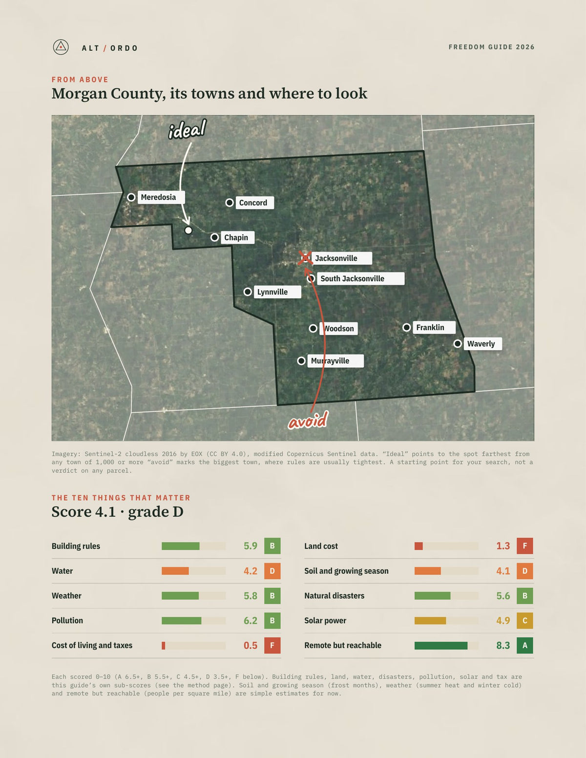 Morgan County, Illinois Off-Grid Guide 2026 from above