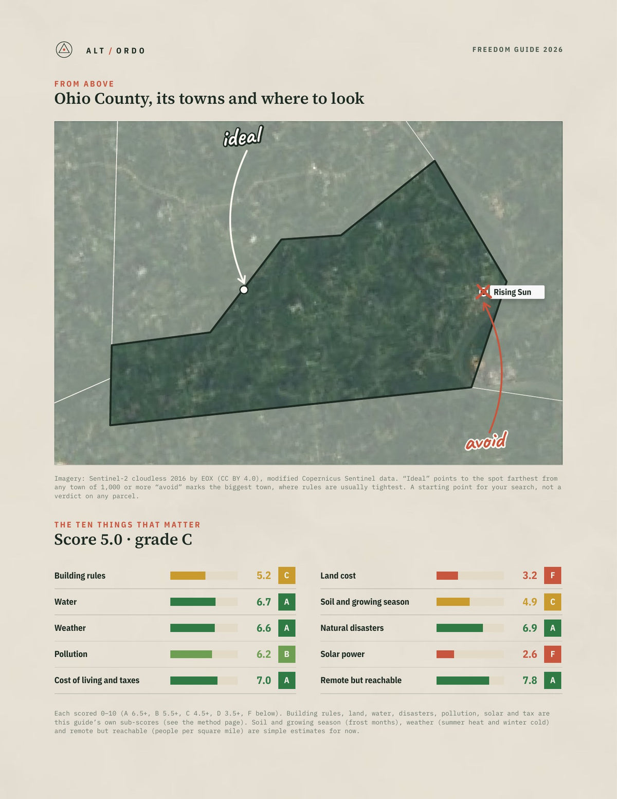 Ohio County, Indiana Off-Grid Guide 2026 from above