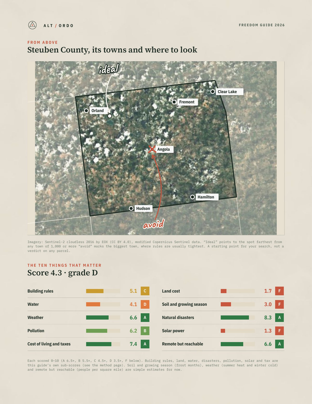 Steuben County, Indiana Off-Grid Guide 2026 from above