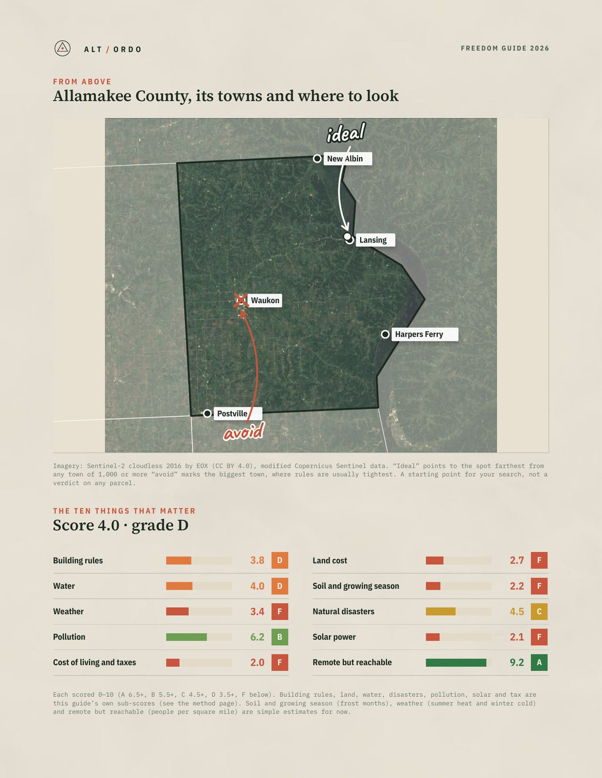 Allamakee County, Iowa Off-Grid Guide 2026 from above