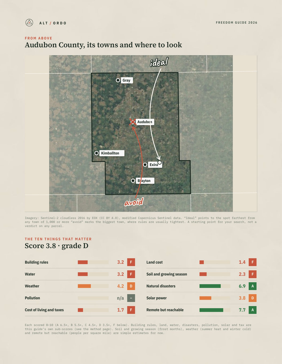 Audubon County, Iowa Off-Grid Guide 2026 from above