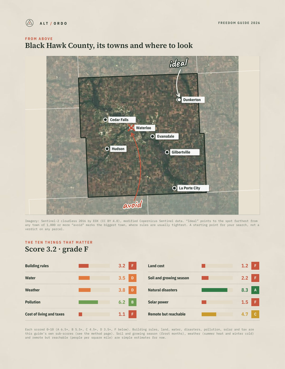 Black Hawk County, Iowa Off-Grid Guide 2026 from above