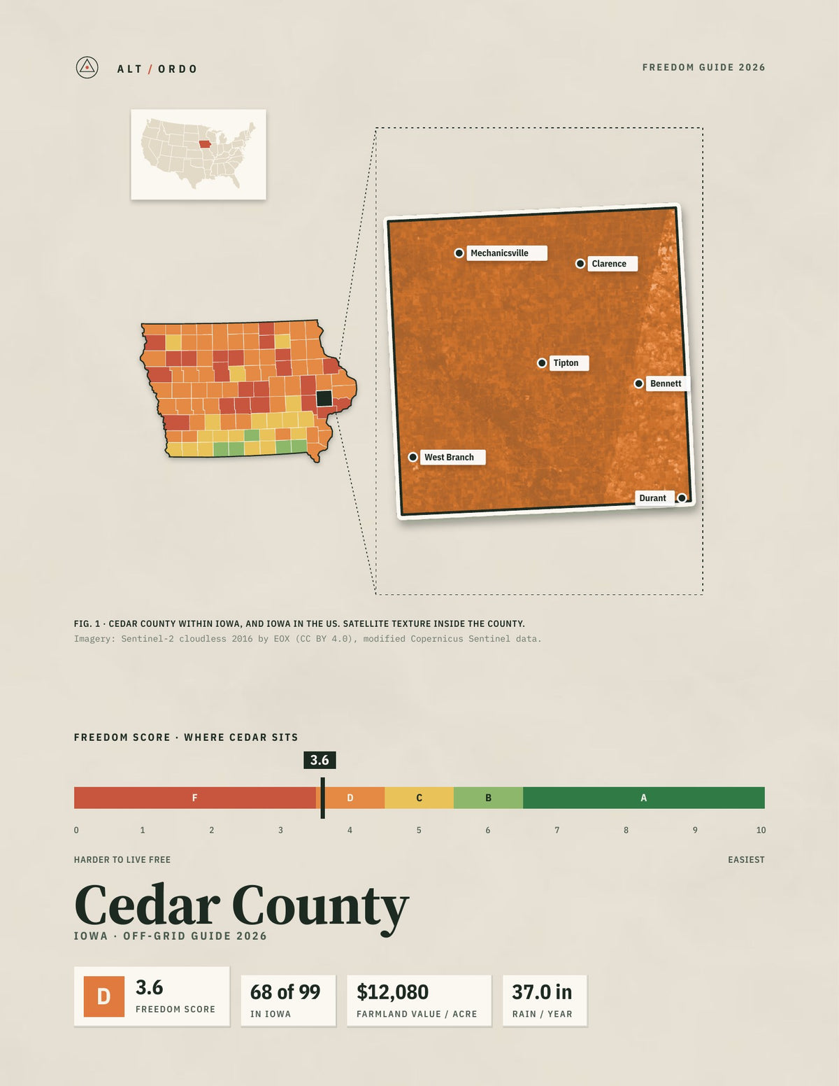 Cedar County, Iowa Off-Grid Guide 2026