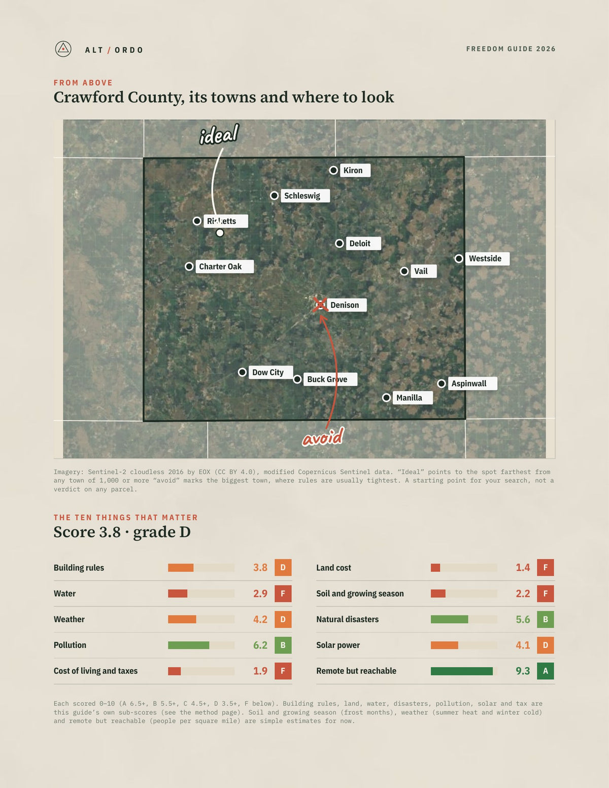 Crawford County, Iowa Off-Grid Guide 2026 from above