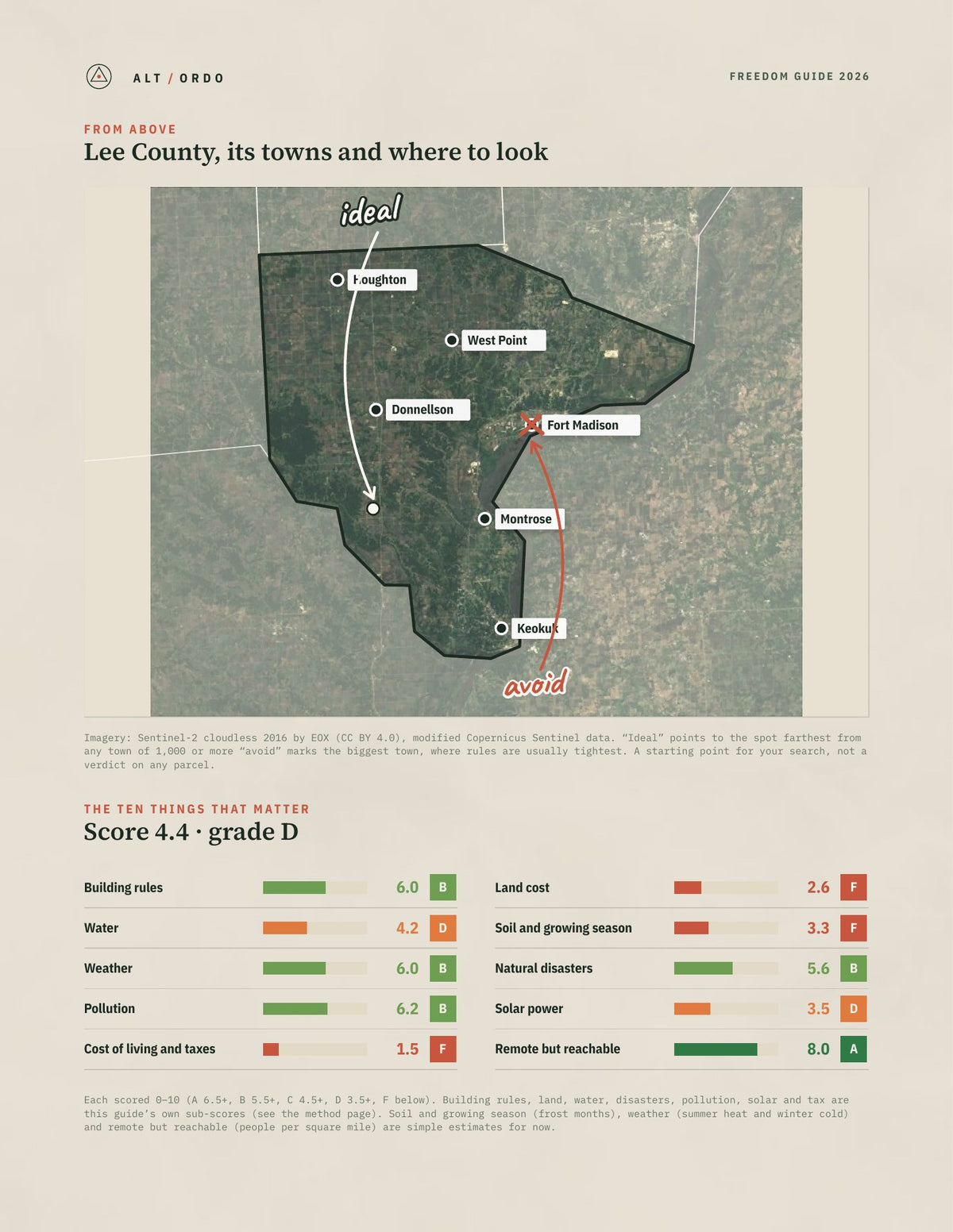 Lee County, Iowa Off-Grid Guide 2026 from above