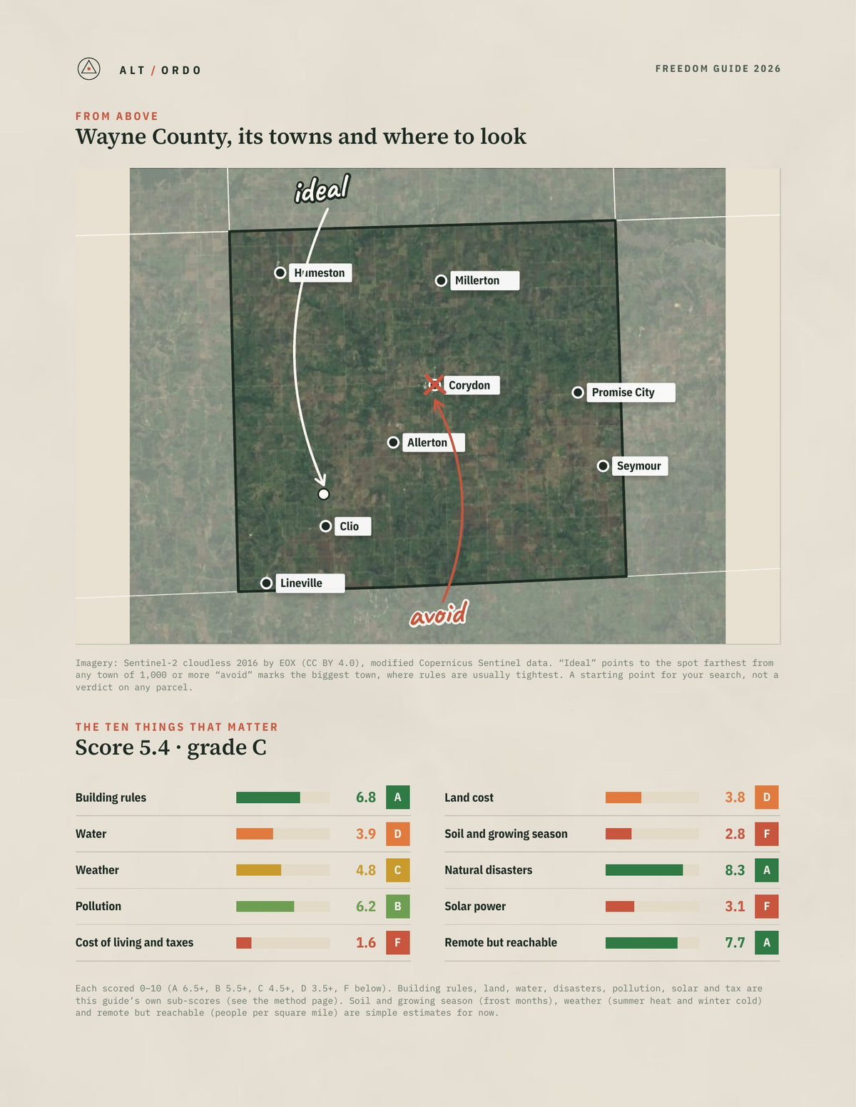 Wayne County, Iowa Off-Grid Guide 2026 from above