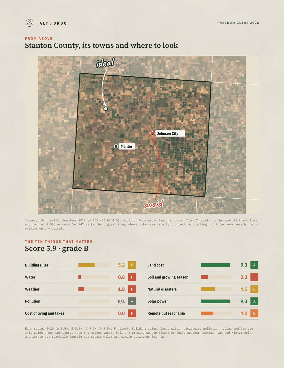 Stanton County, Kansas Off-Grid Guide 2026 from above