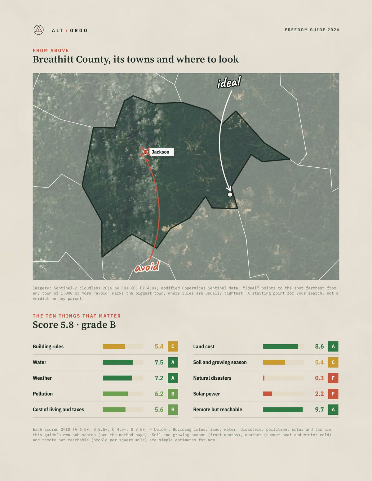 Breathitt County, Kentucky Off-Grid Guide 2026 from above