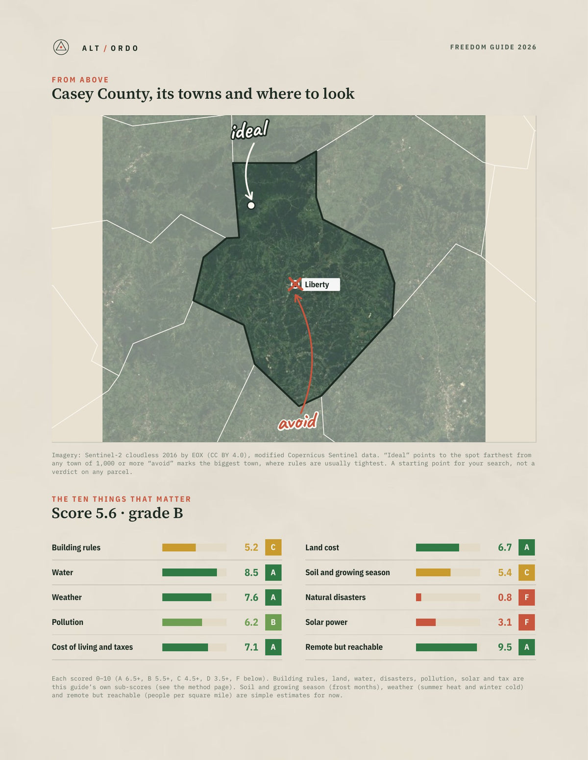 Casey County, Kentucky Off-Grid Guide 2026 from above