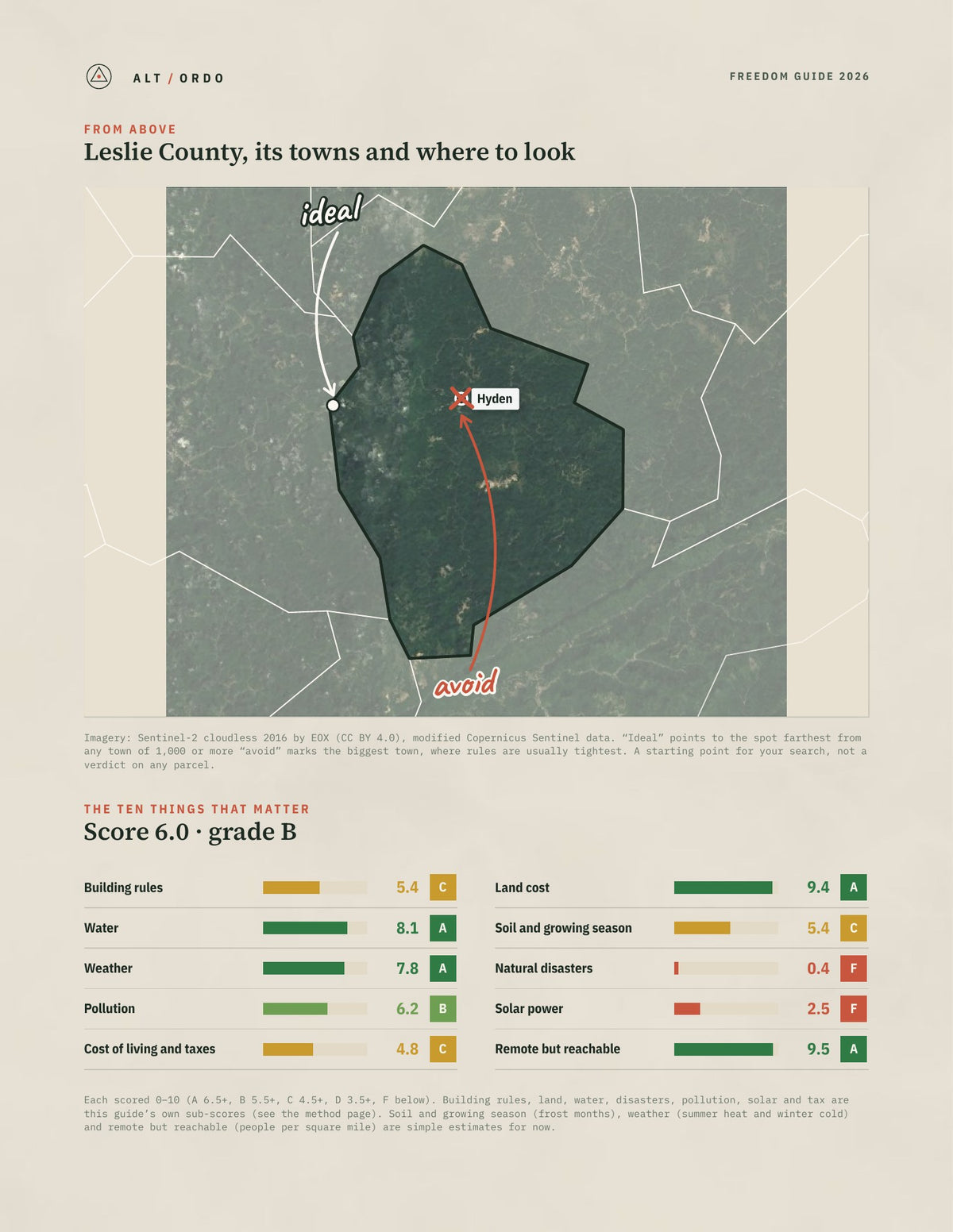 Leslie County, Kentucky Off-Grid Guide 2026 from above