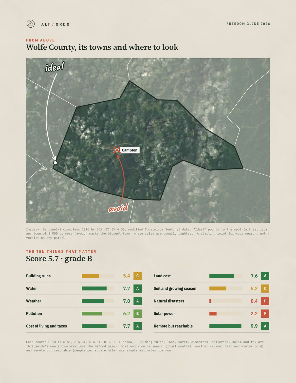Wolfe County, Kentucky Off-Grid Guide 2026 from above