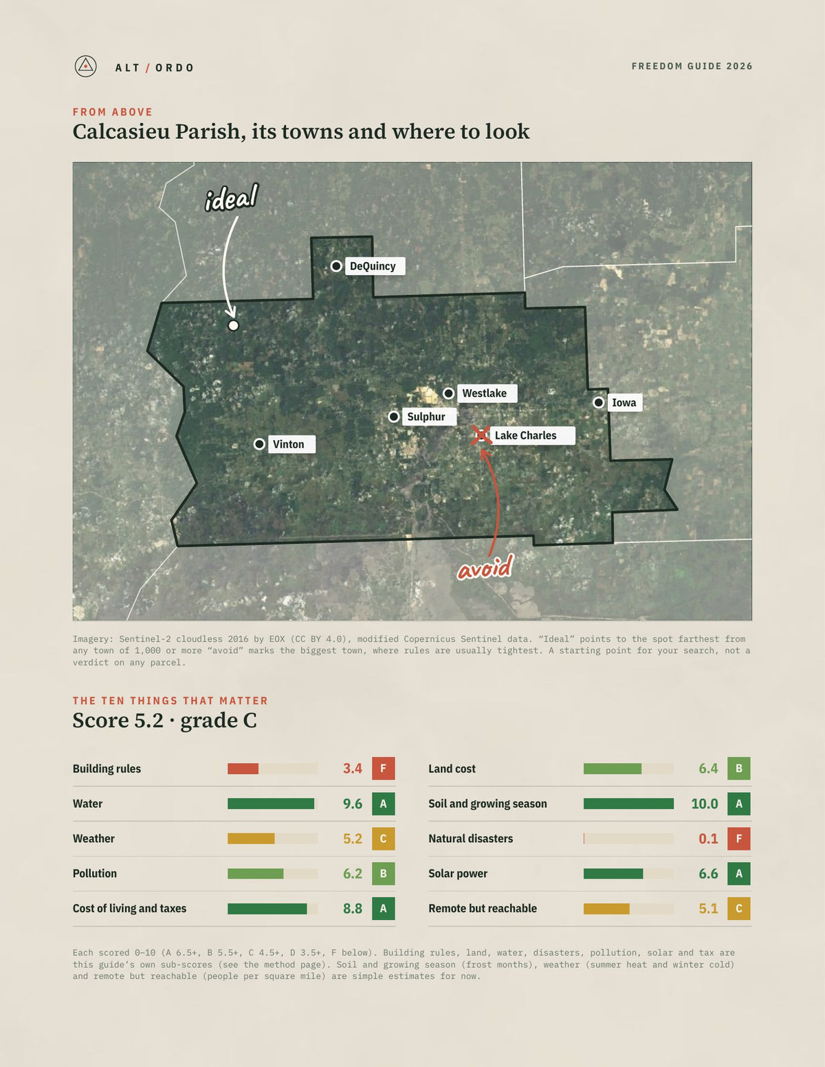 Calcasieu Parish, Louisiana Off-Grid Guide 2026 from above