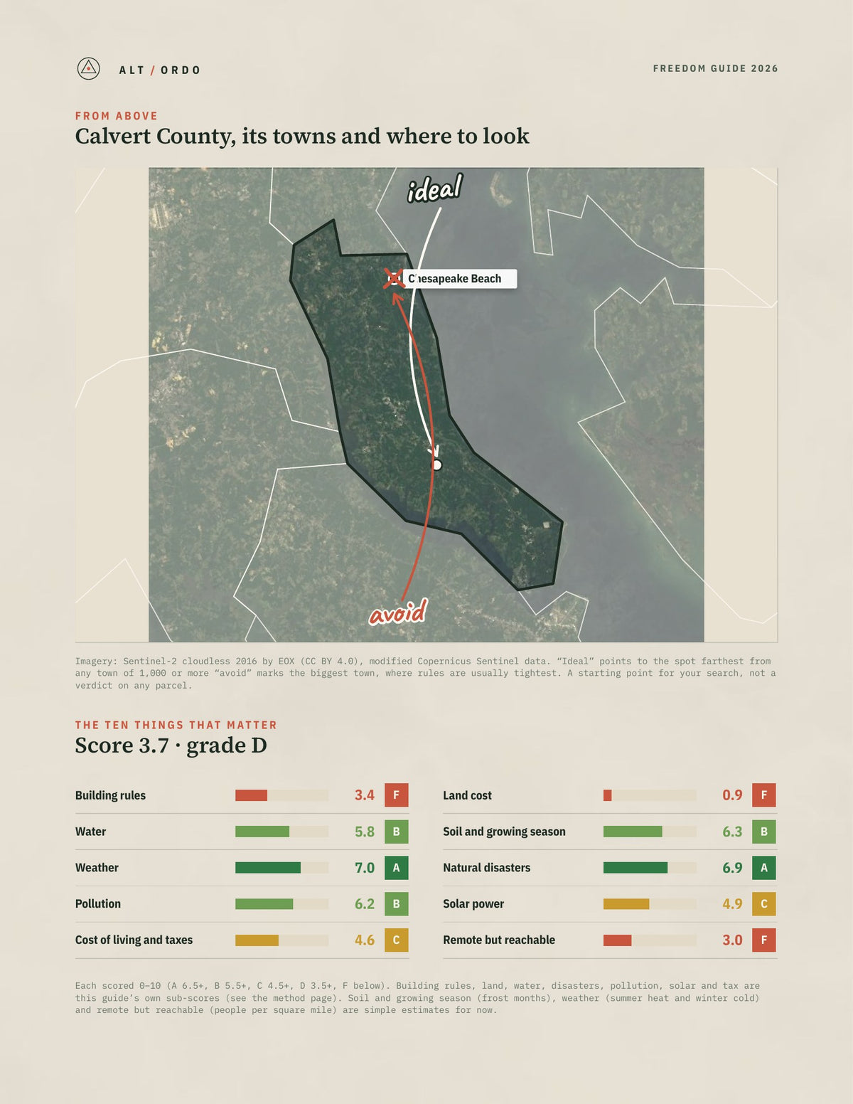 Calvert County, Maryland Off-Grid Guide 2026 from above