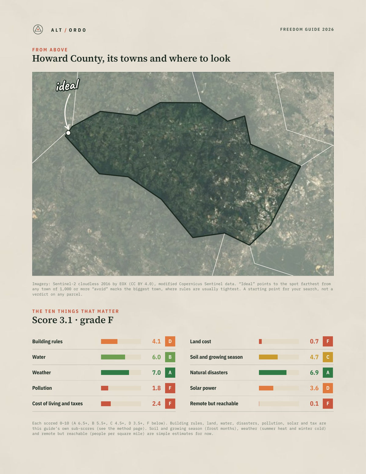 Howard County, Maryland Off-Grid Guide 2026 from above