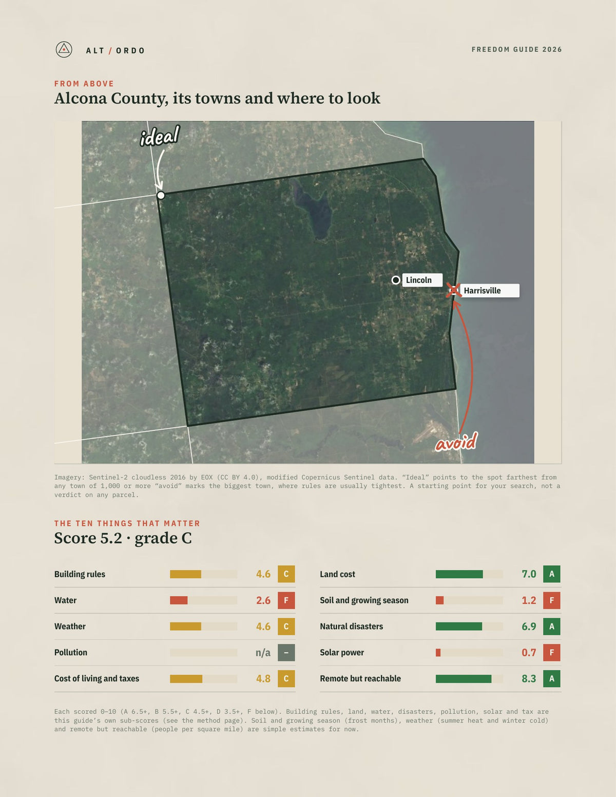 Alcona County, Michigan Off-Grid Guide 2026 from above