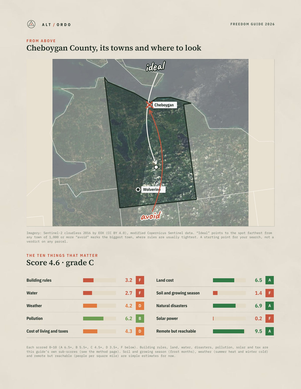 Cheboygan County, Michigan Off-Grid Guide 2026 from above