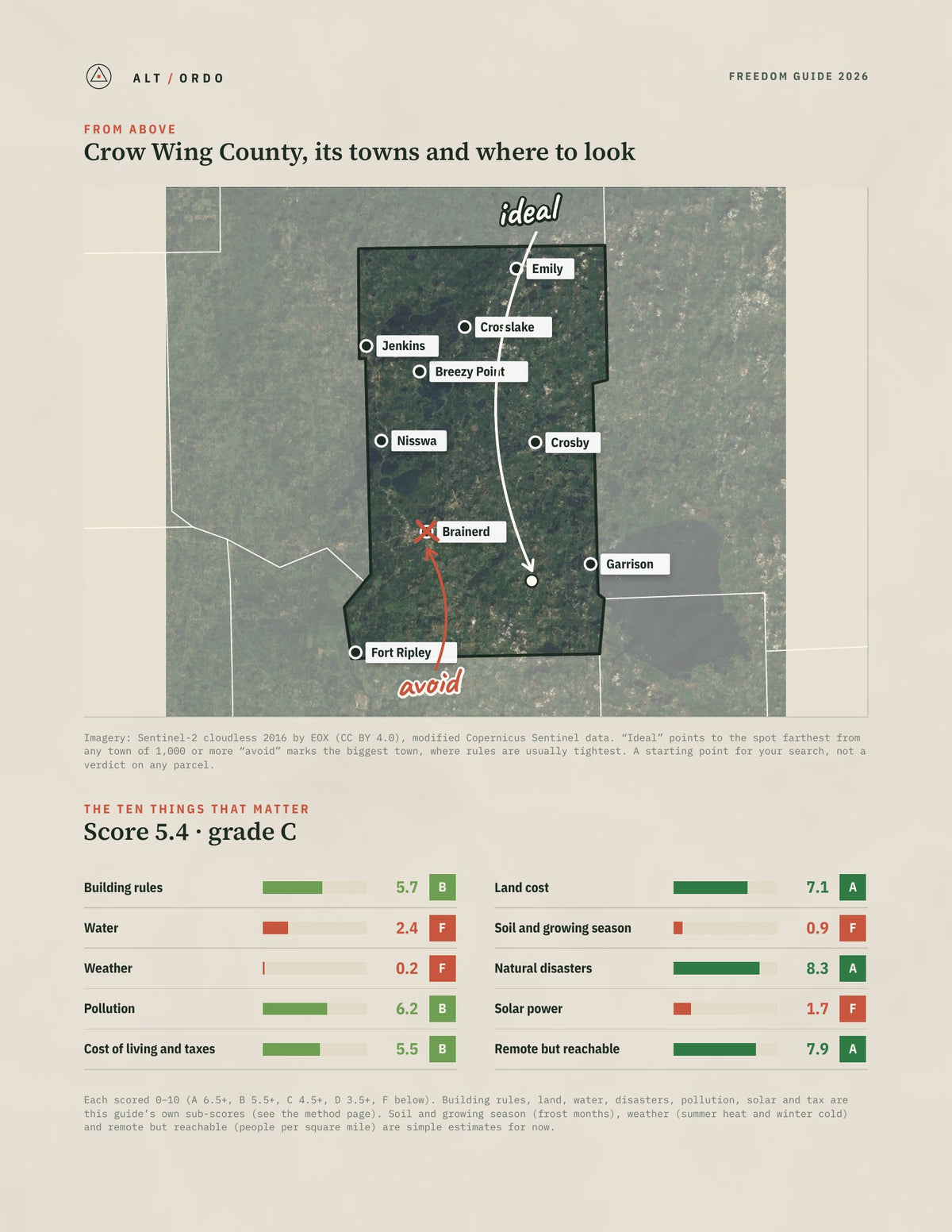 Crow Wing County, Minnesota Off-Grid Guide 2026 from above