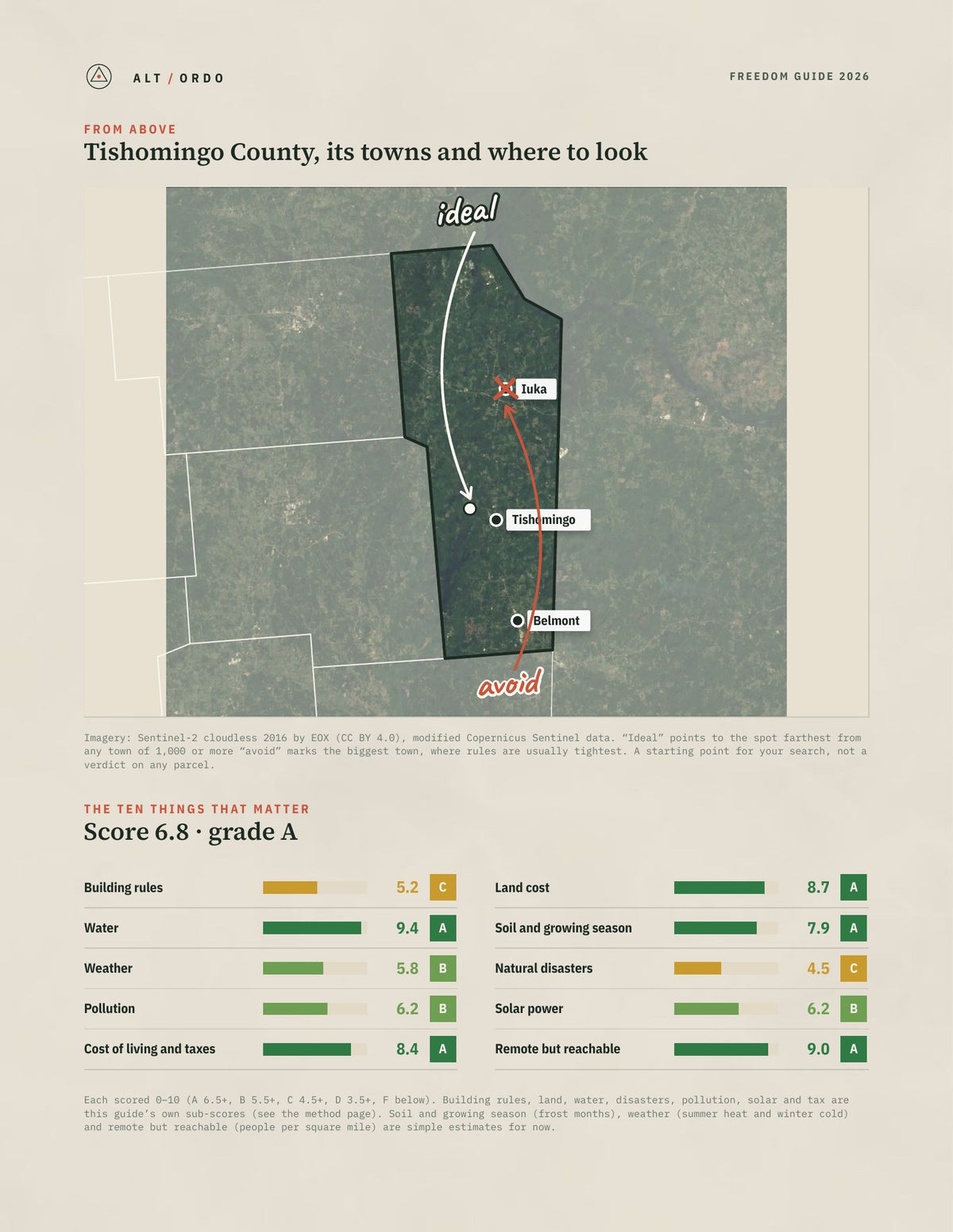 Tishomingo County, Mississippi Off-Grid Guide 2026 from above