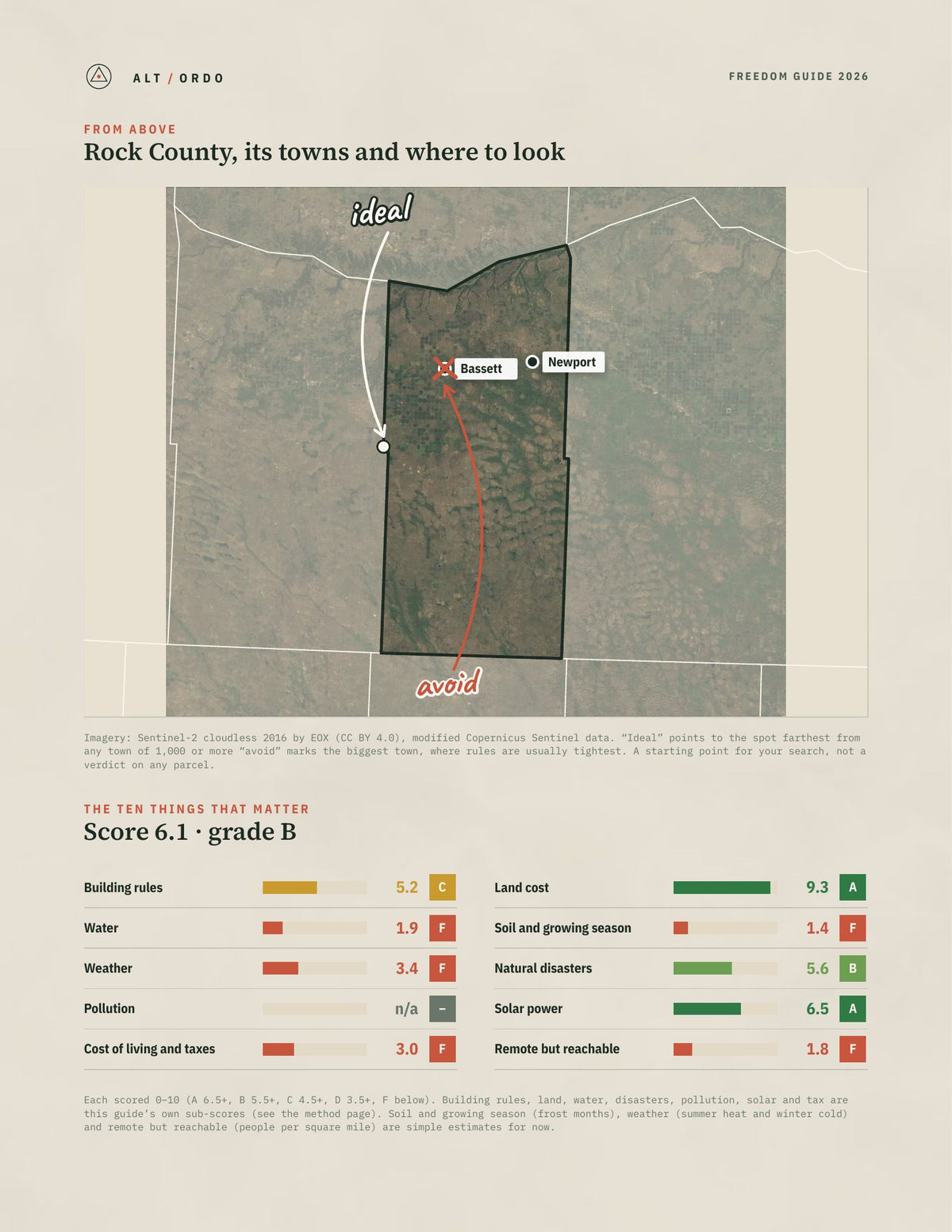 Rock County, Nebraska Off-Grid Guide 2026 from above