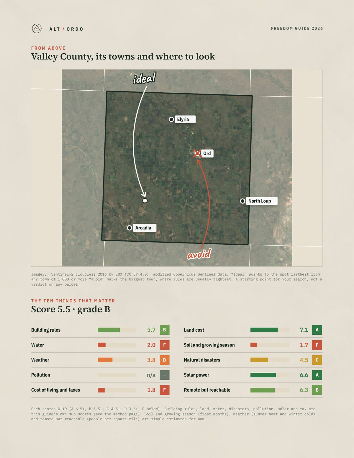 Valley County, Nebraska Off-Grid Guide 2026 from above