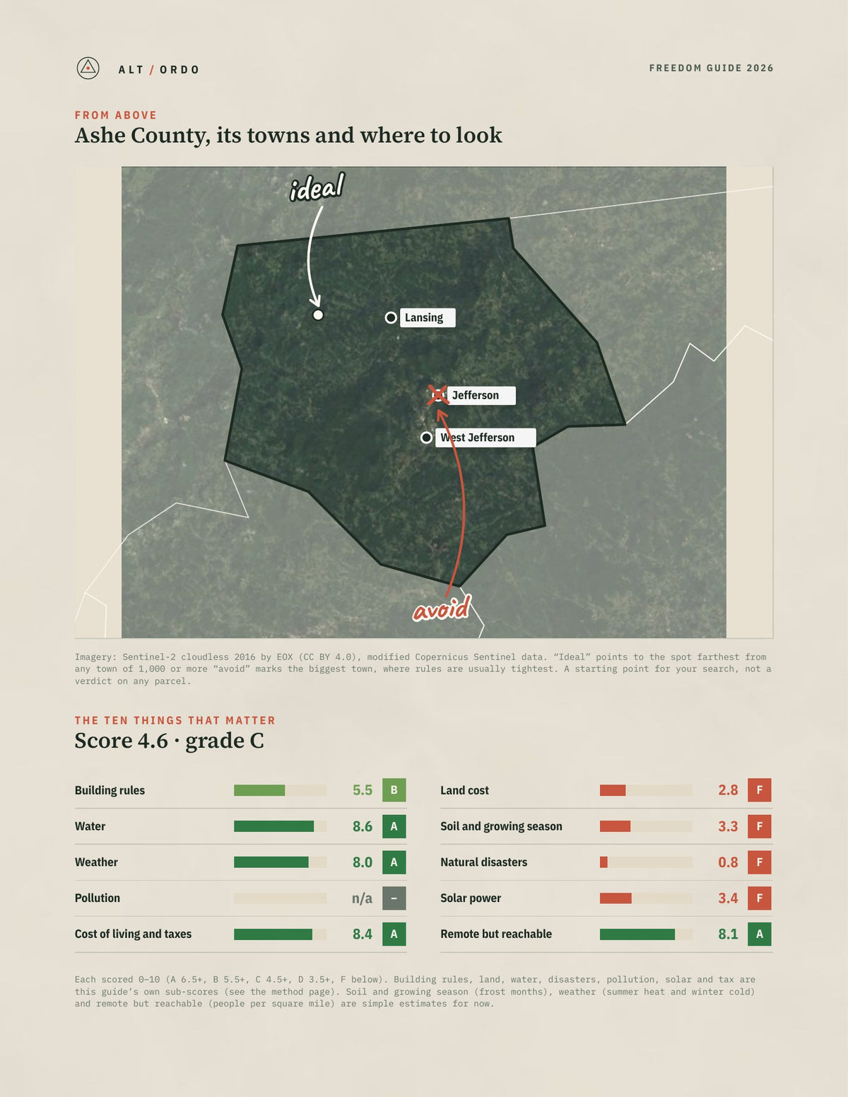 Ashe County, North Carolina Off-Grid Guide 2026 from above