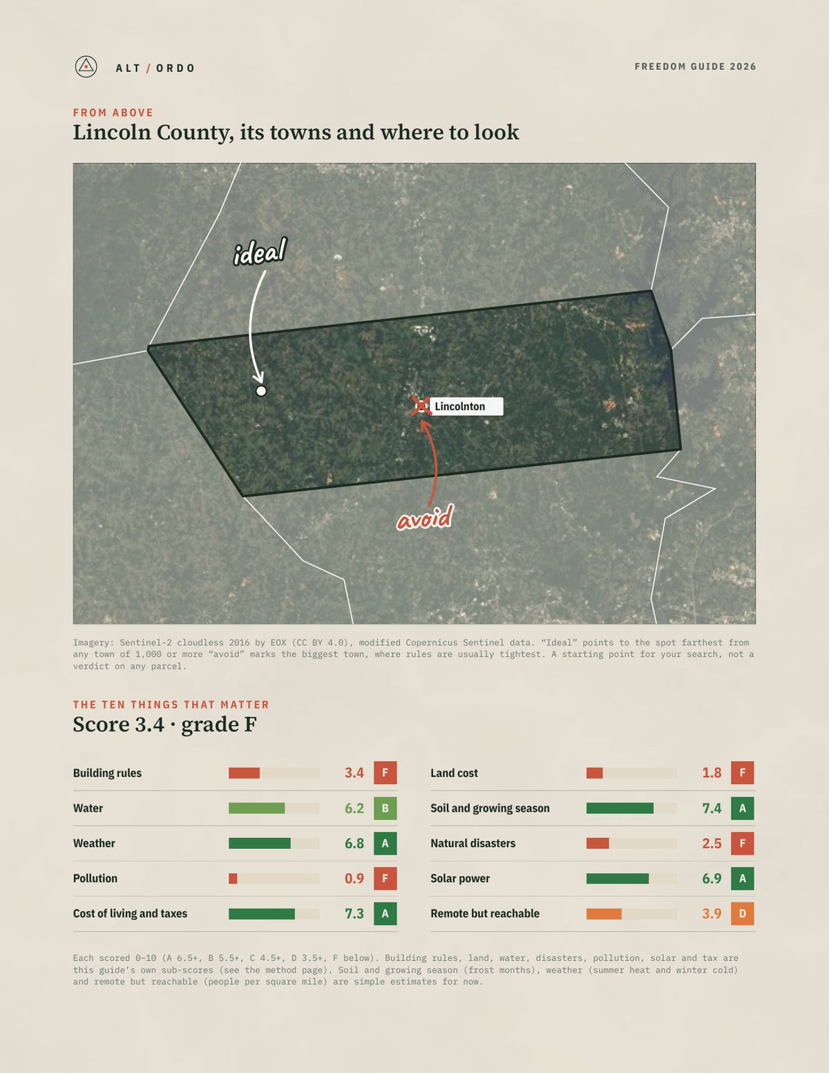 Lincoln County, North Carolina Off-Grid Guide 2026 from above