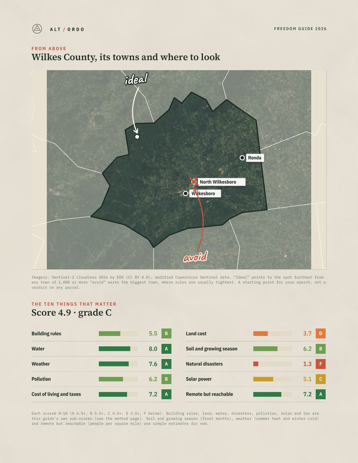 Wilkes County, North Carolina Off-Grid Guide 2026 from above