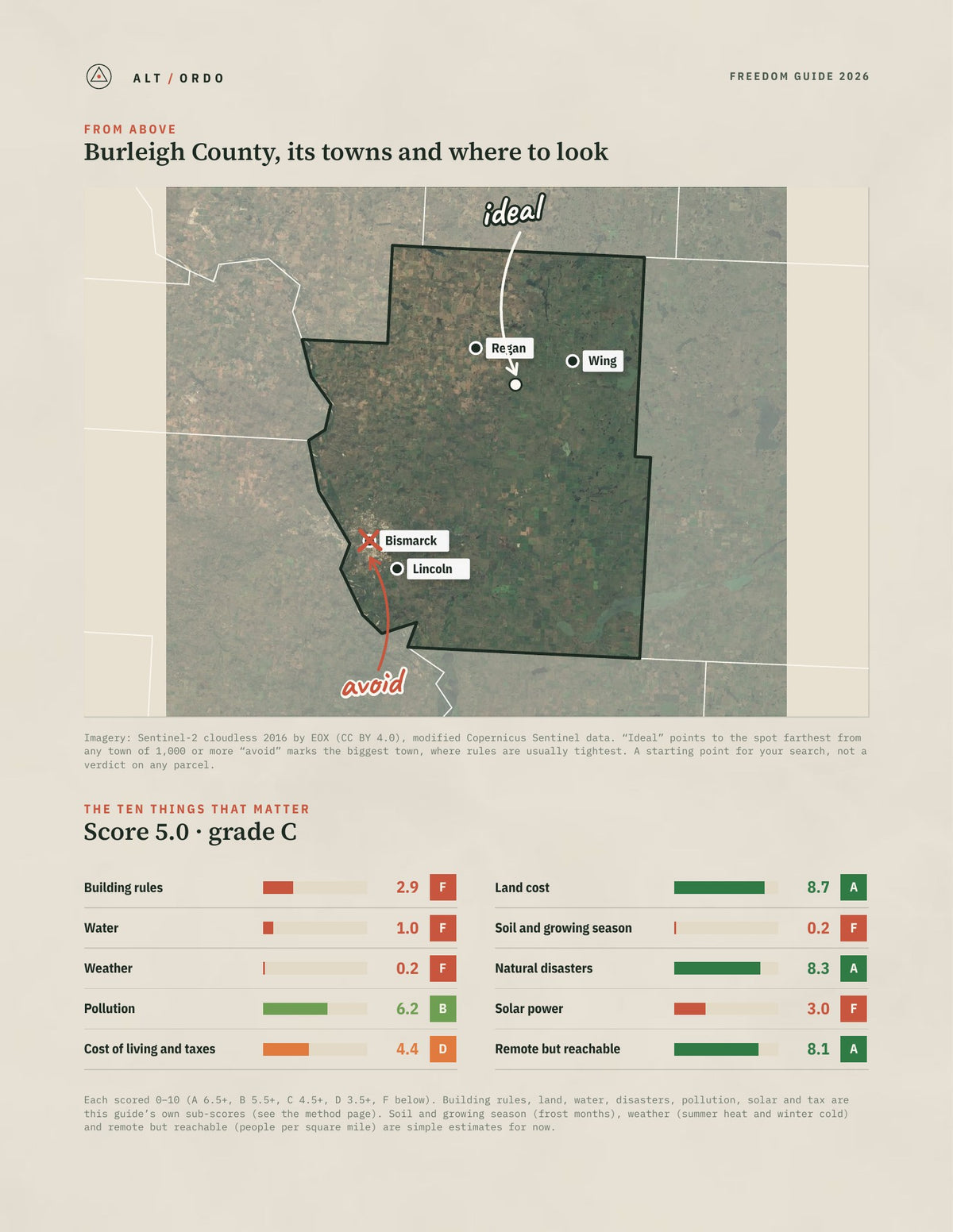 Burleigh County, North Dakota Off-Grid Guide 2026 from above