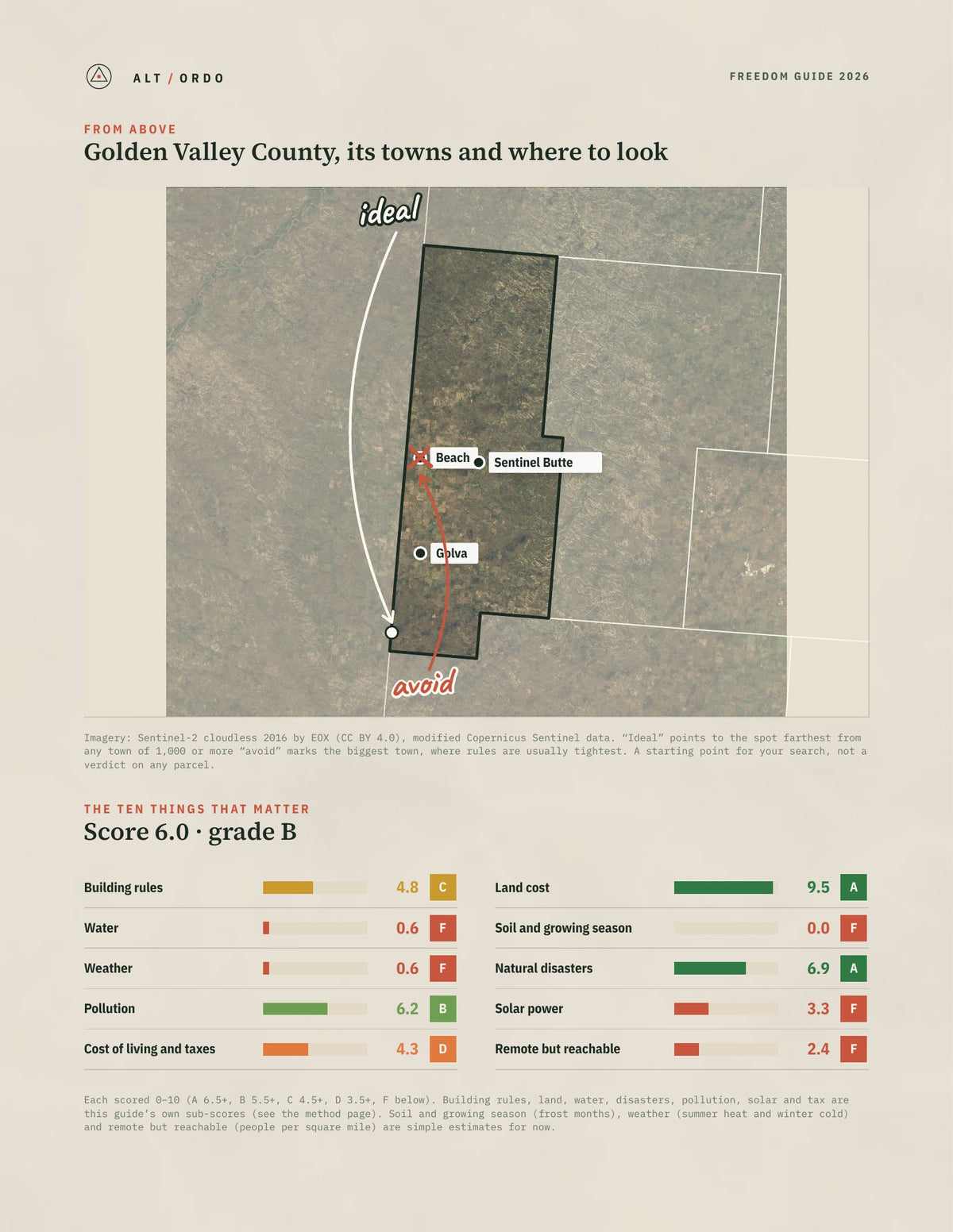 Golden Valley County, North Dakota Off-Grid Guide 2026 from above
