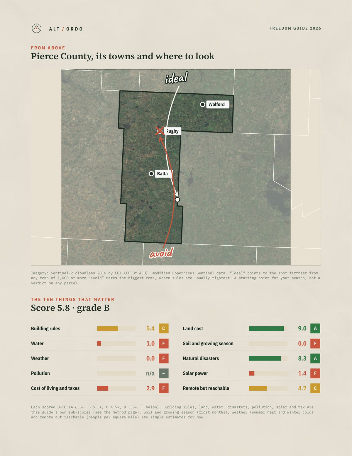 Pierce County, North Dakota Off-Grid Guide 2026 from above