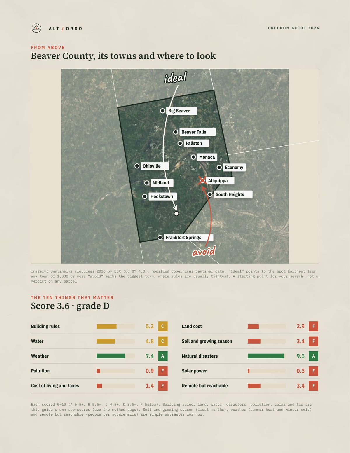 Beaver County, Pennsylvania Off-Grid Guide 2026 from above