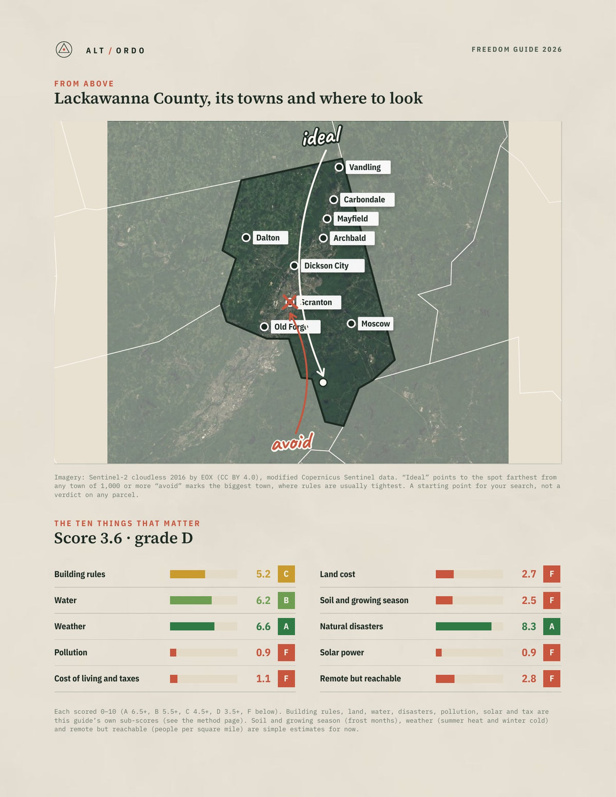 Lackawanna County, Pennsylvania Off-Grid Guide 2026 from above