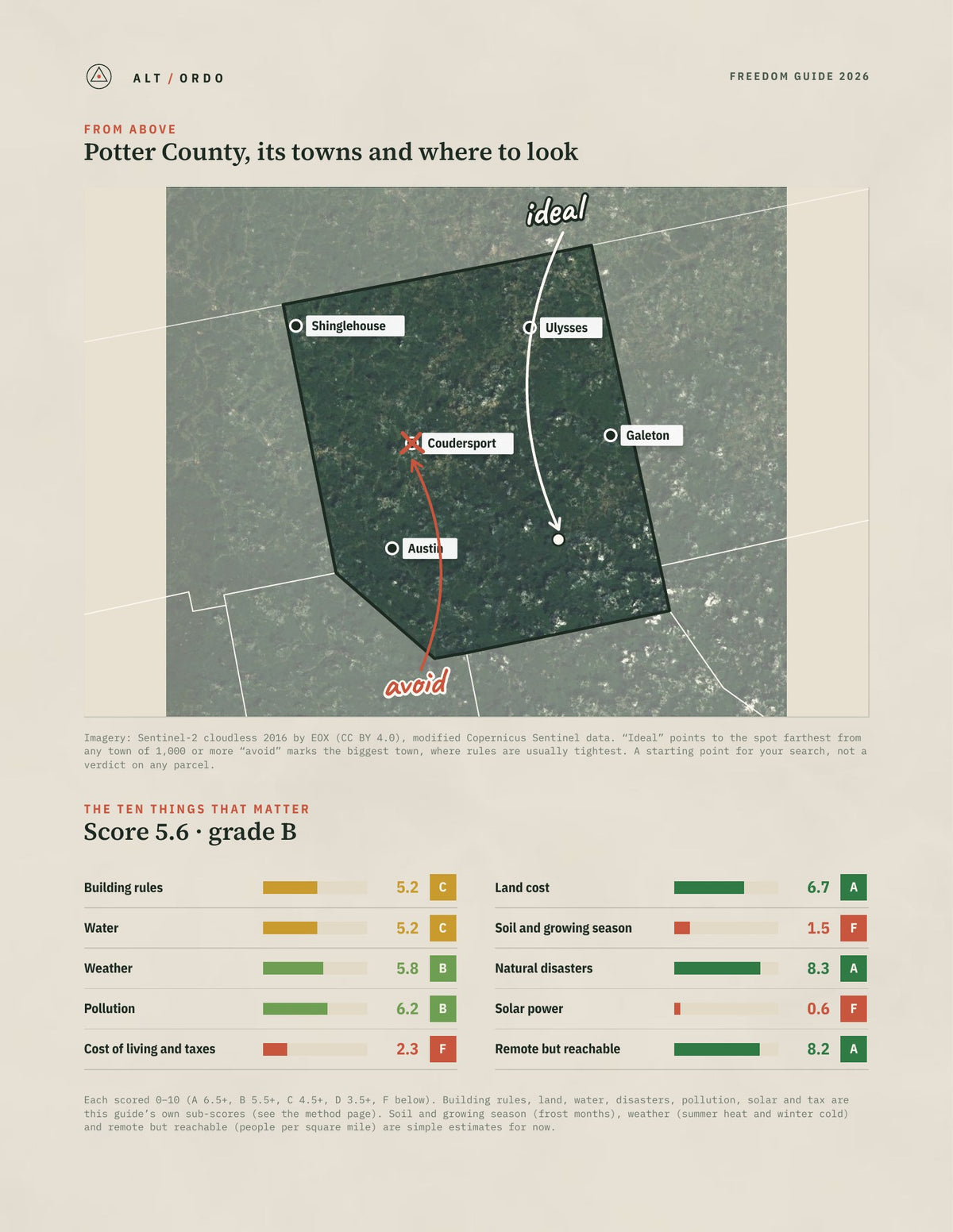 Potter County, Pennsylvania Off-Grid Guide 2026 from above