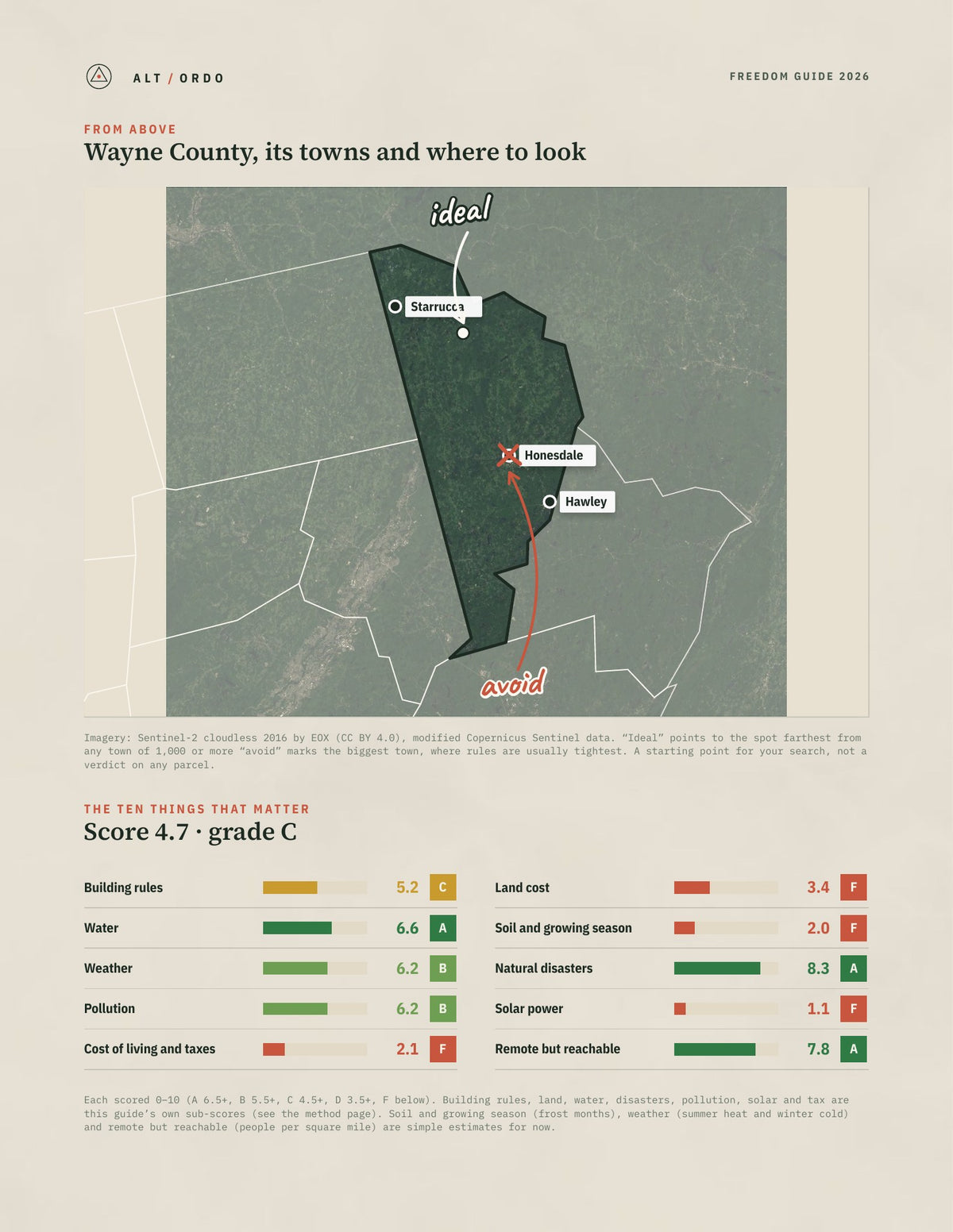 Wayne County, Pennsylvania Off-Grid Guide 2026 from above