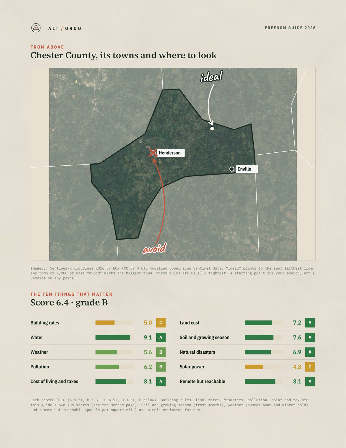 Chester County, Tennessee Off-Grid Guide 2026 from above