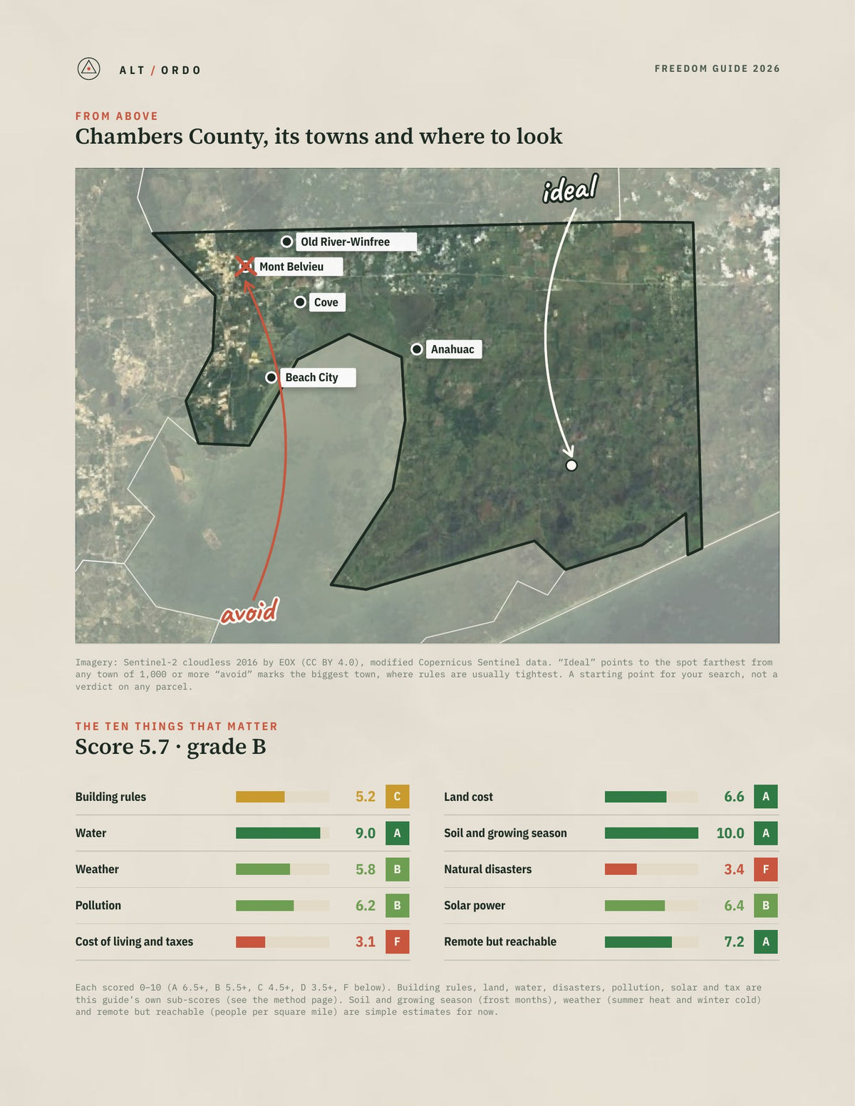 Chambers County, Texas Off-Grid Guide 2026 from above