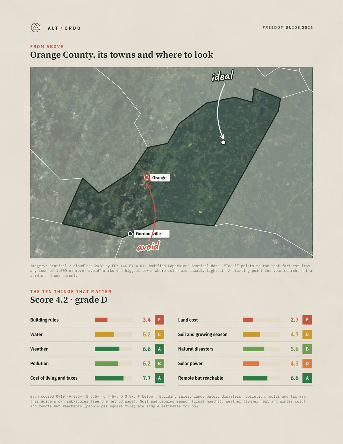 Orange County, Virginia Off-Grid Guide 2026 from above
